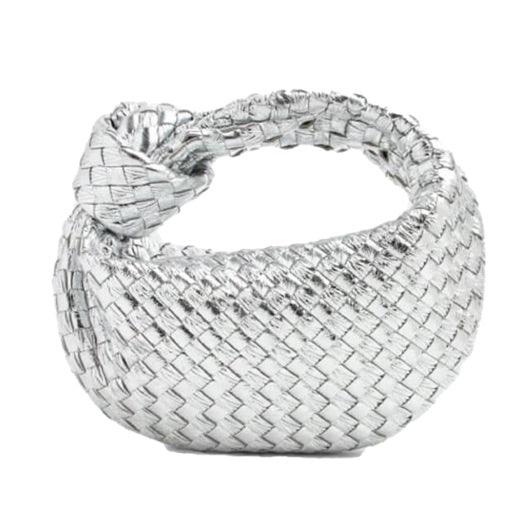 Mini sac à main tressé femme – Style tendance avec poignée nouée
