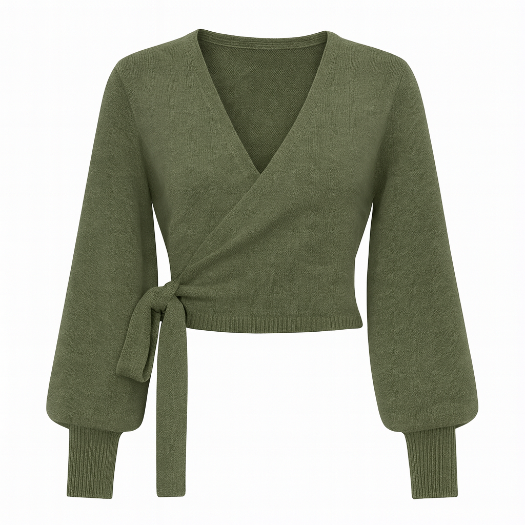 Chemisier cache-cœur élégant et confortable en maille pour femme - Haut en maille stylé