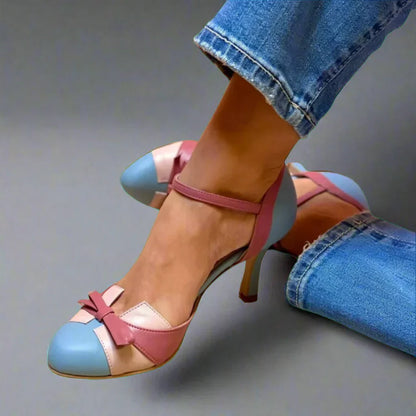 Escarpins Élégants Bicolores pour Femme – Talons Chic et Confort à Bout Fermé