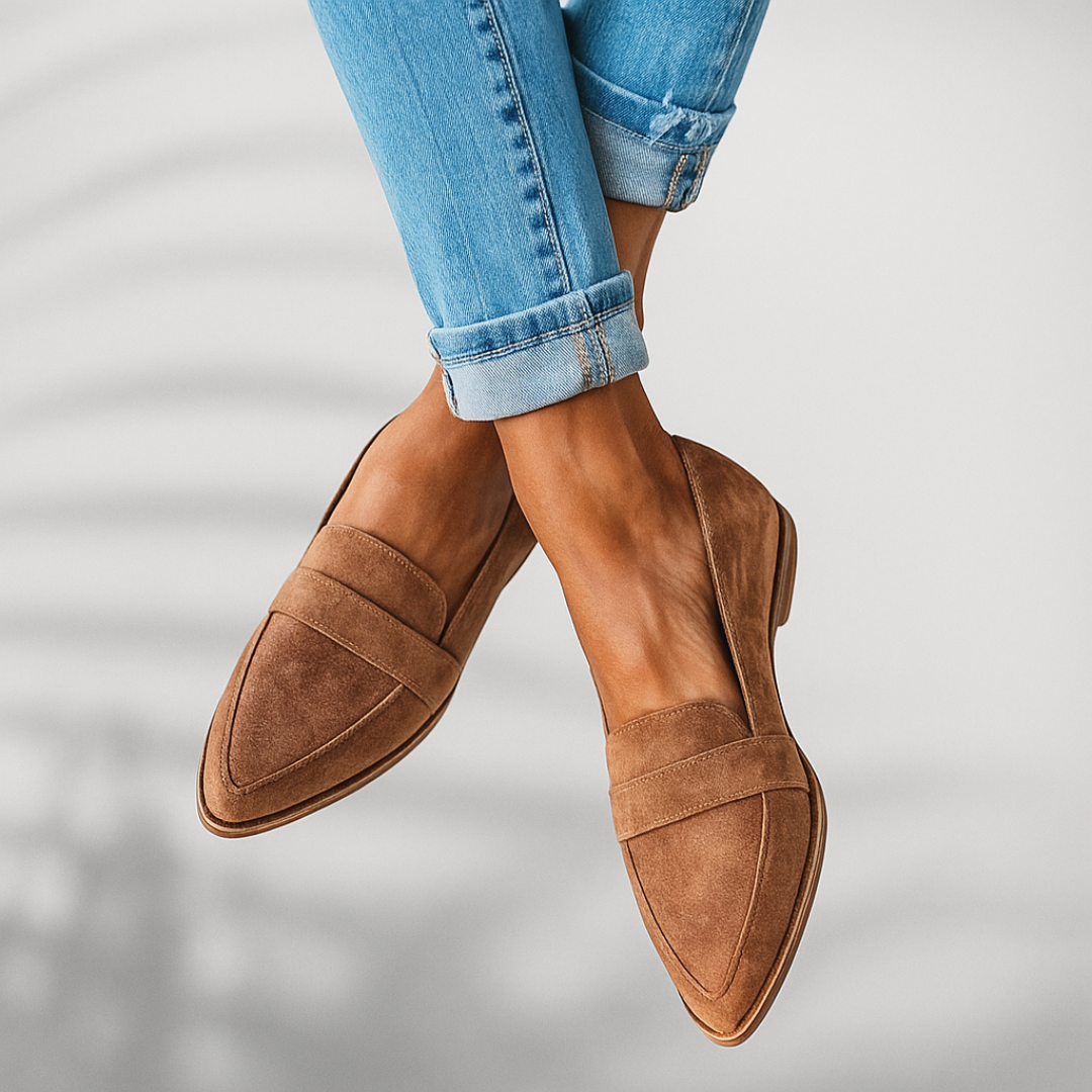 Mocassins classiques en daim pour femmes – Chaussures élégantes à bout pointu