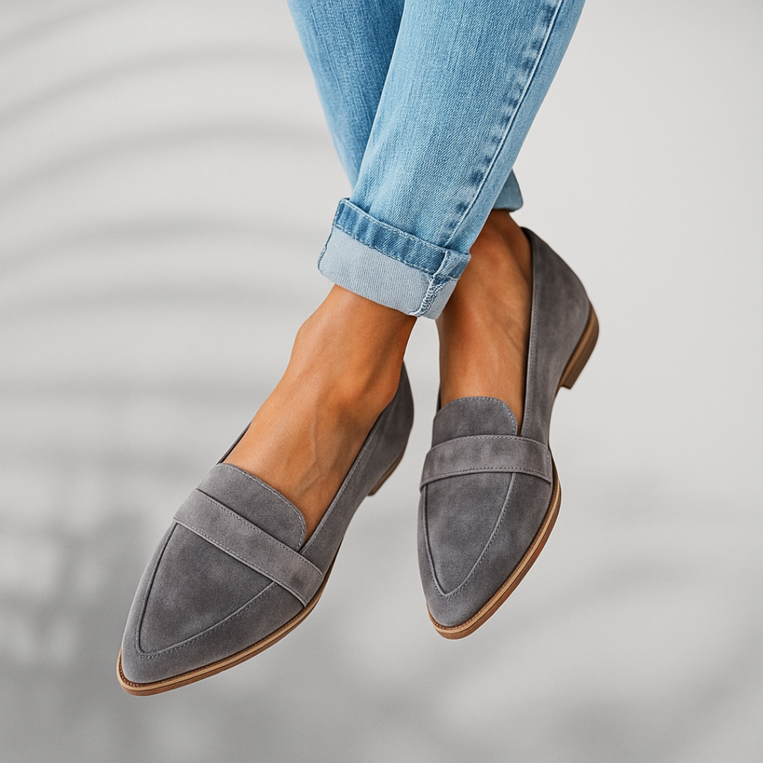 Mocassins classiques en daim pour femmes – Chaussures élégantes à bout pointu