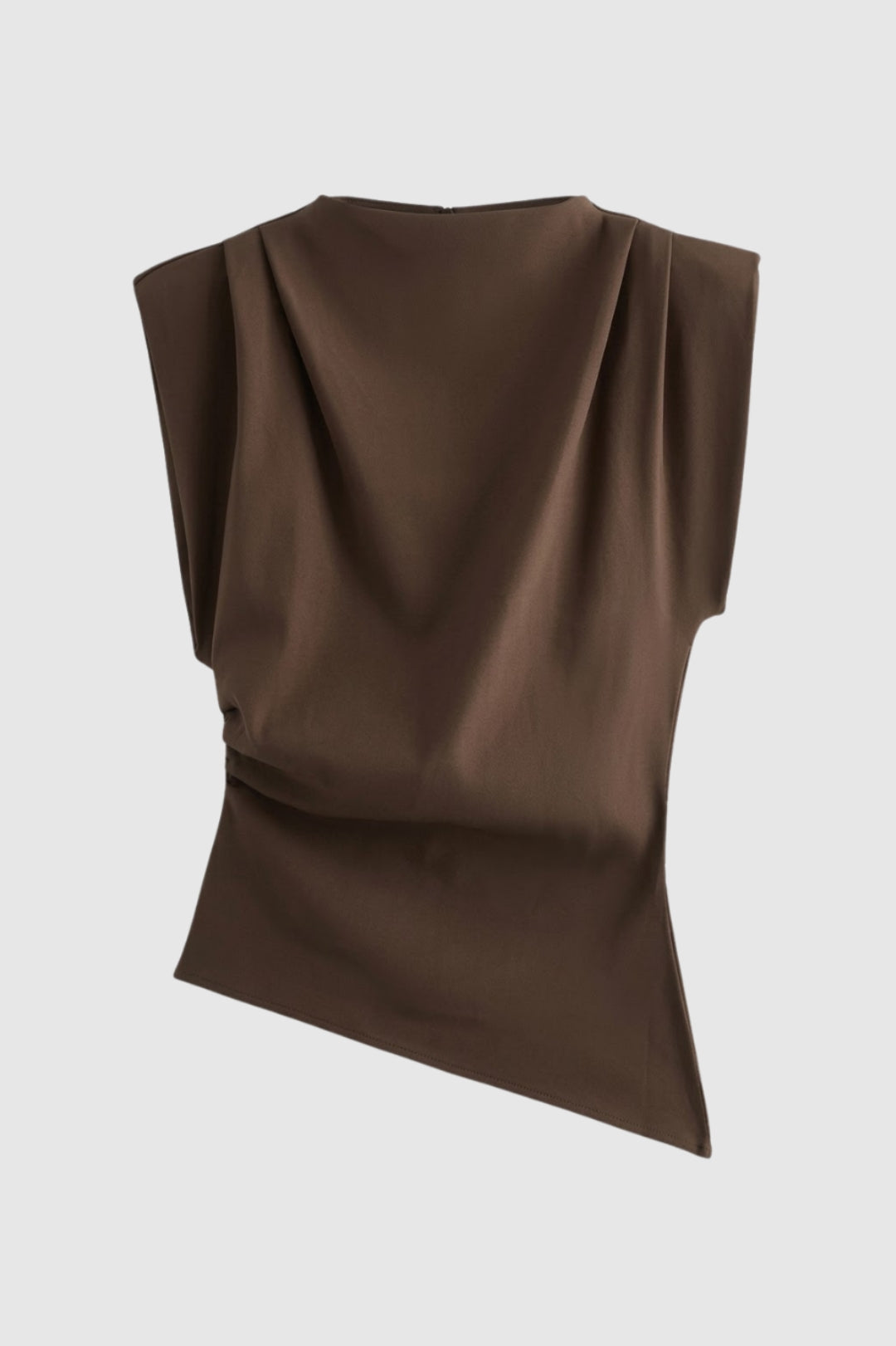 Top donna drappeggiato senza maniche, taglio aderente - Elegante e raffinato