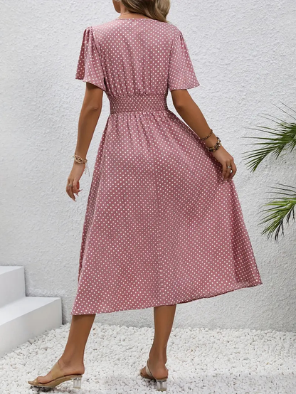 Robe Cache-Cœur Florale Élégante pour Femme – Style Estival à Volants