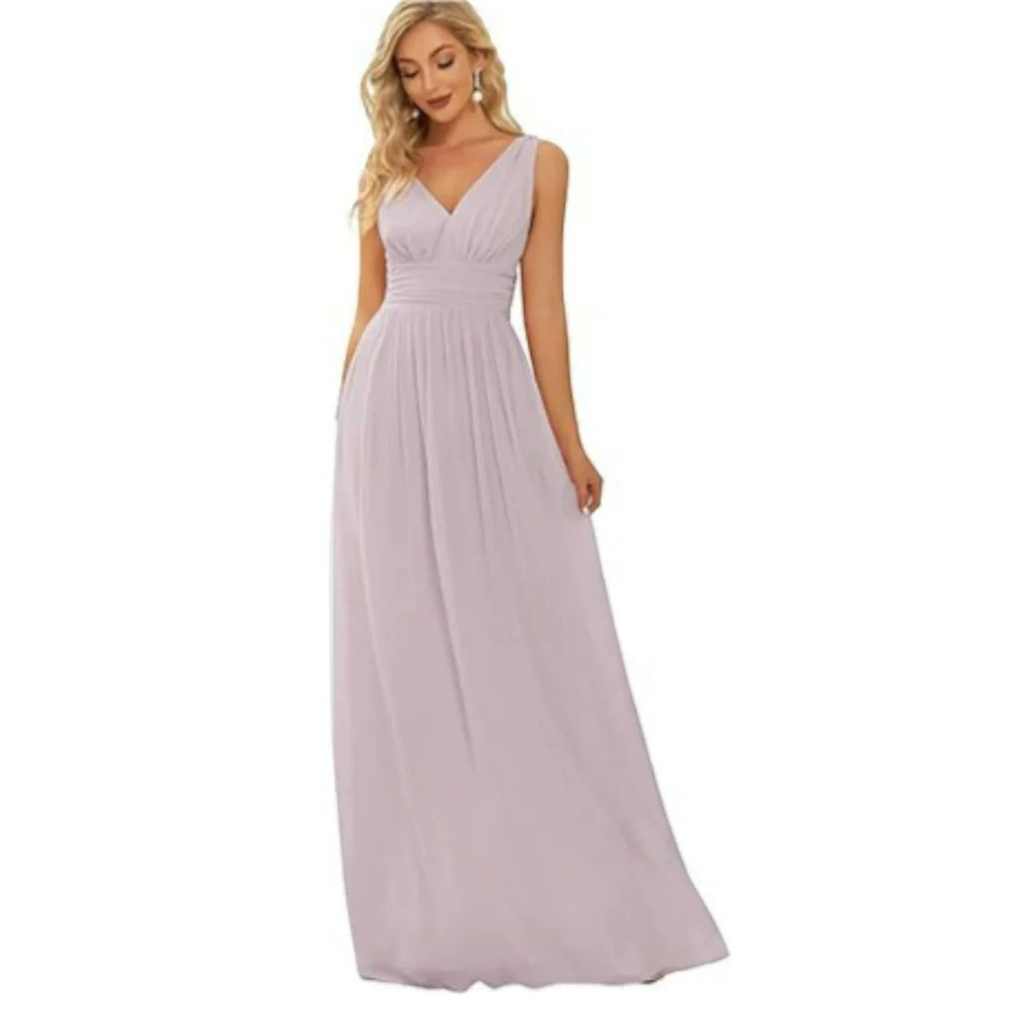 Robe Maxi Élégante à Col V – Style Féminin Intemporel