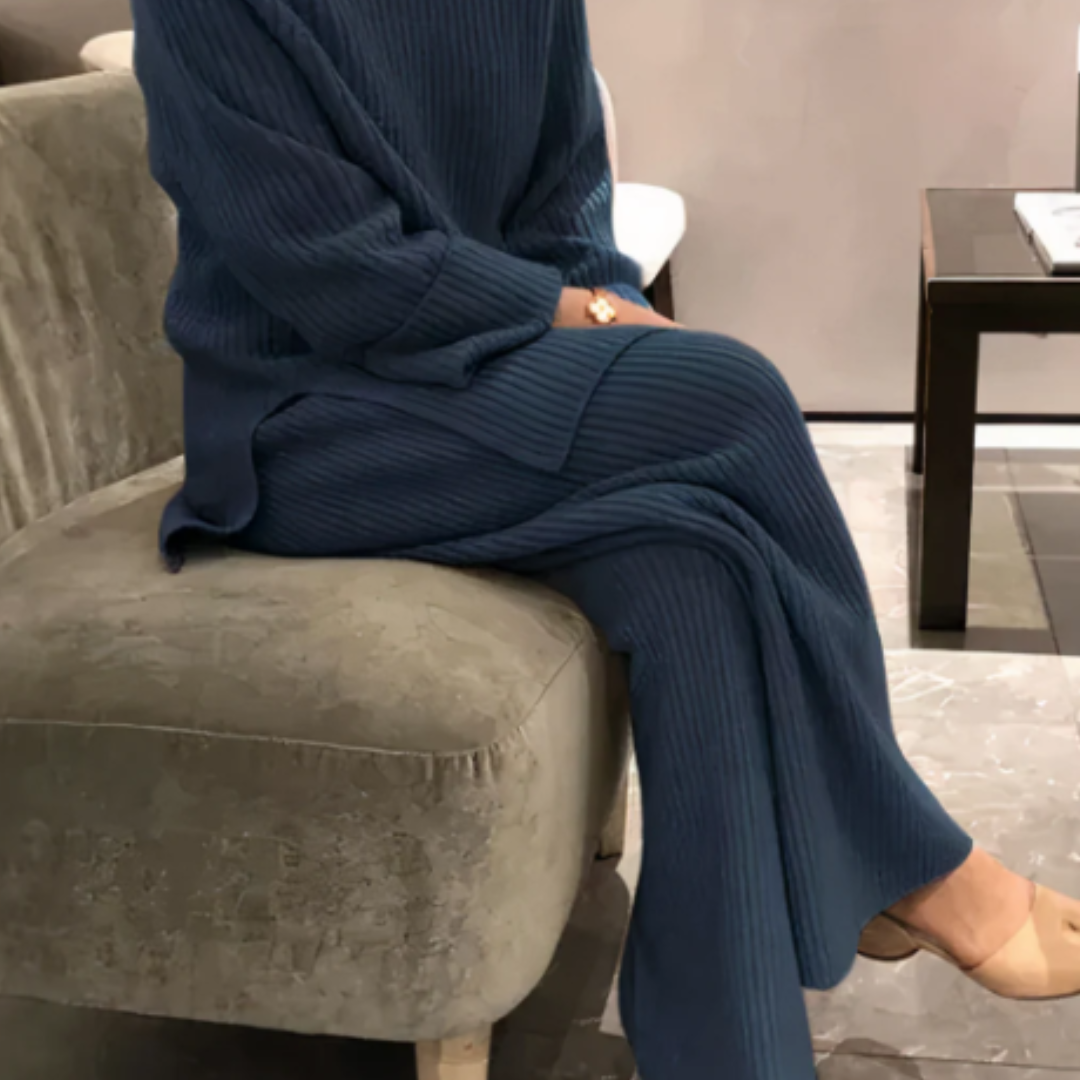 Ensemble Femme Décontracté Pull et Pantalon Tricotés – Confort Élégant