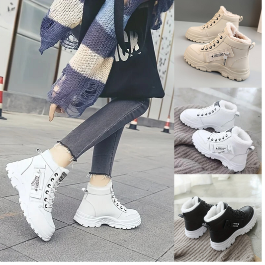 Bottes D’Hiver Élégantes Femme – Confort Lacées Doublées Polaire