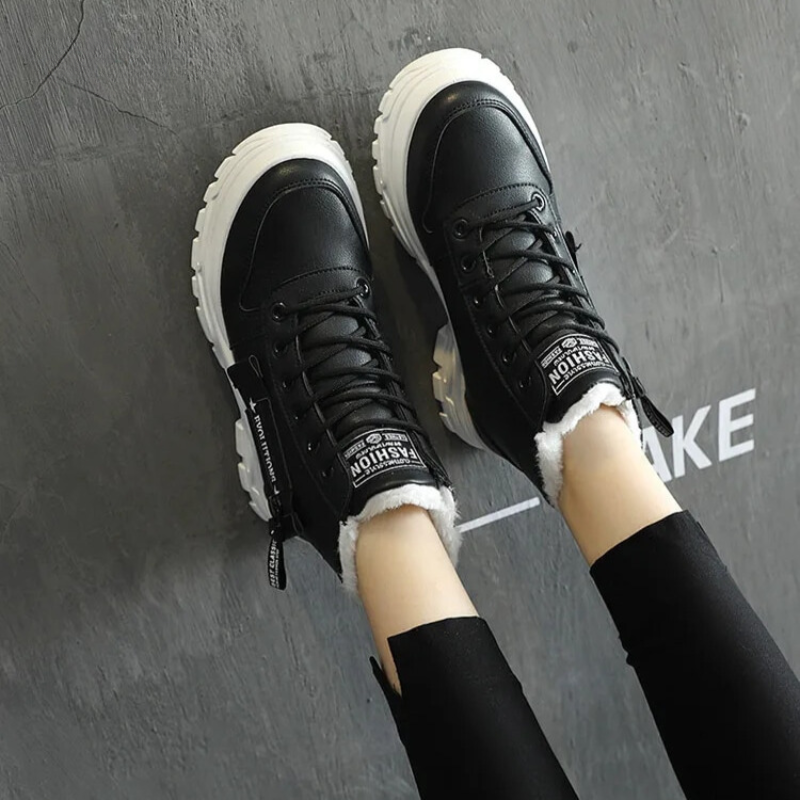 Bottes D’Hiver Élégantes Femme – Confort Lacées Doublées Polaire