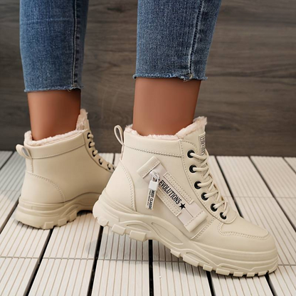 Bottes D’Hiver Élégantes Femme – Confort Lacées Doublées Polaire