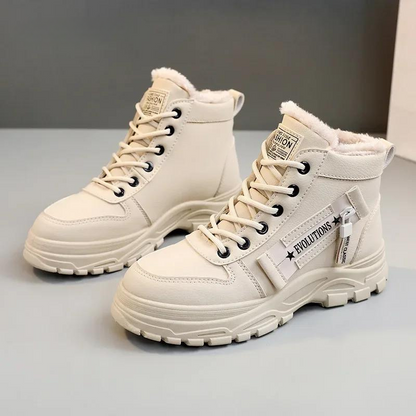 Bottes D’Hiver Élégantes Femme – Confort Lacées Doublées Polaire