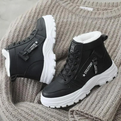 Bottes D’Hiver Élégantes Femme – Confort Lacées Doublées Polaire