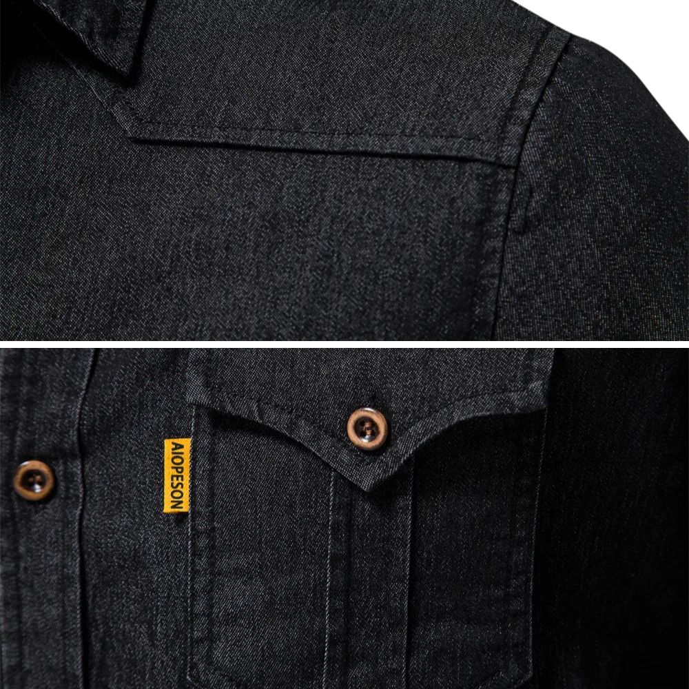 Chemise Homme en Jean Coupe Slim – Manches Longues Style Classique en Mélange de Coton