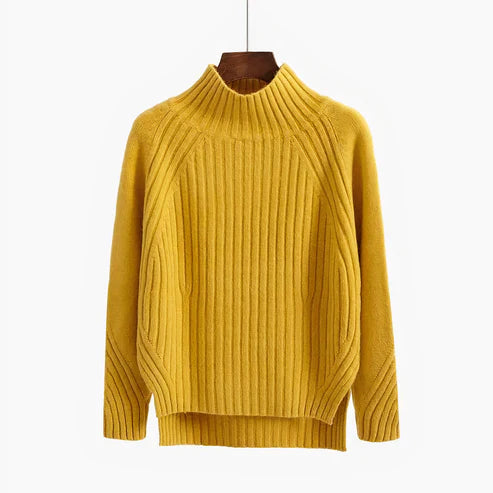Pull Col Roulé Femme en Laine – Maille Douce et Chaude Confortable