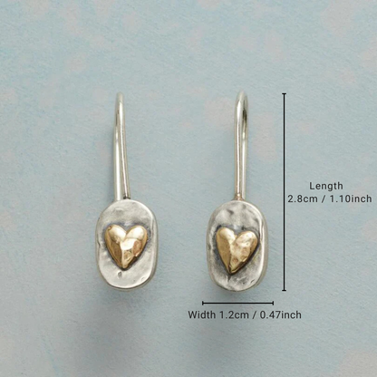 Boucles d Oreilles Coeur Dorees et Argent Femme Luxe – Style Vintage Elegant et Raffine.