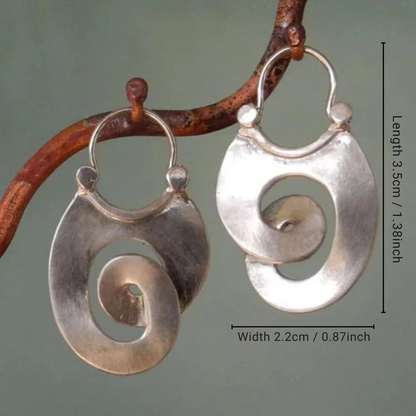 Women’s Silver Spiral Earrings – Elegant and Luminous Vintage Style.
