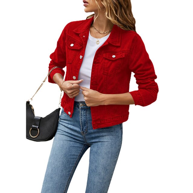 Veste Courte en Jean Élégante pour Femme – Manteau Trucker Décontracté