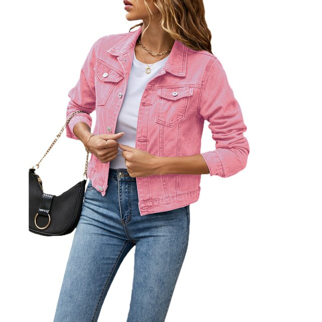 Veste Courte en Jean Élégante pour Femme – Manteau Trucker Décontracté