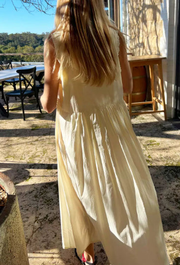 Abito midi estivo leggero da donna con spalline sottili da spiaggia – Leggero, casual