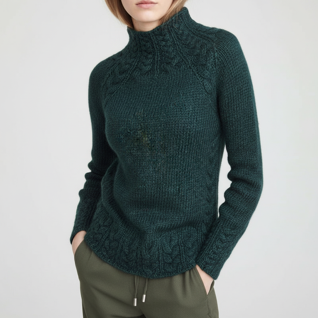 Jersey de punto suave para mujer - Sencillo y cálido