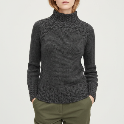 Jersey de punto suave para mujer - Sencillo y cálido