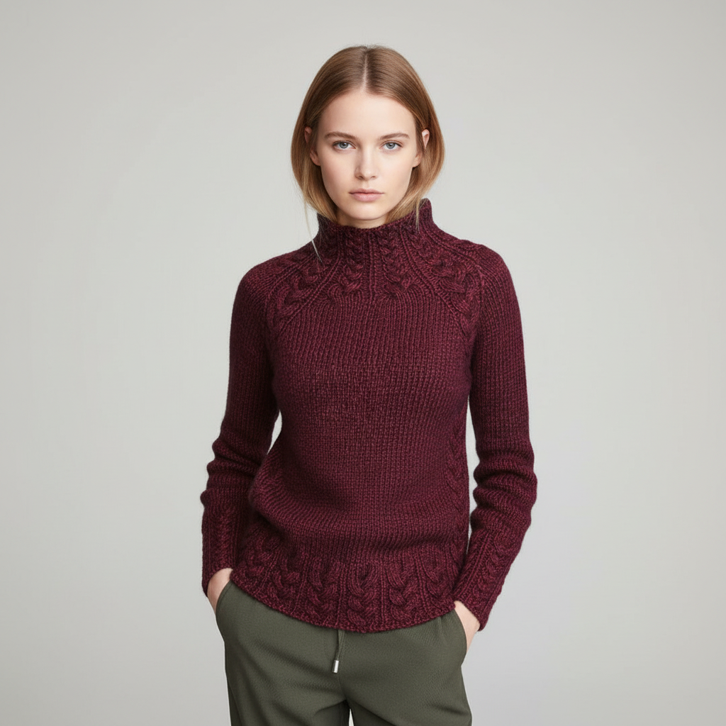 Jersey de punto suave para mujer - Sencillo y cálido
