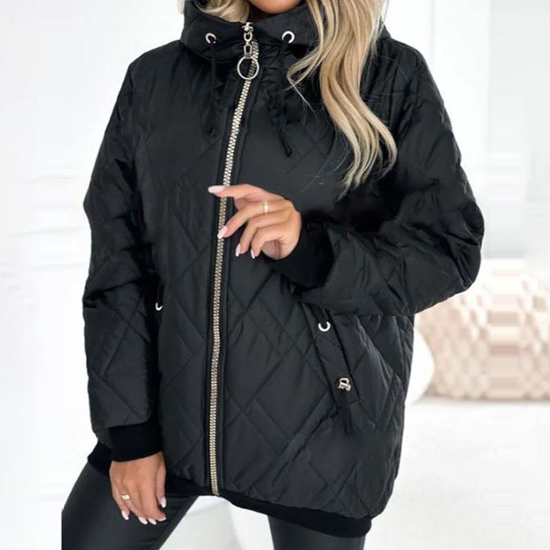 Parka Femme Stylée à Capuche et Fermeture Éclair – Veste Confortable