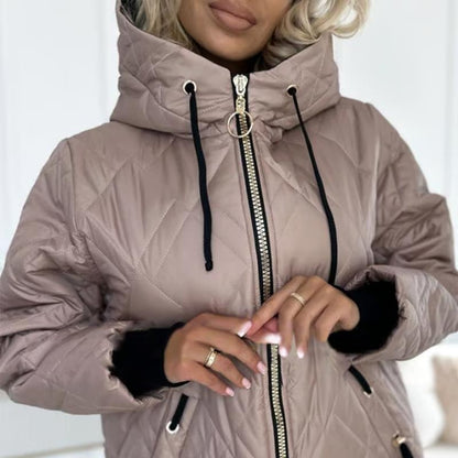 Parka Femme Stylée à Capuche et Fermeture Éclair – Veste Confortable