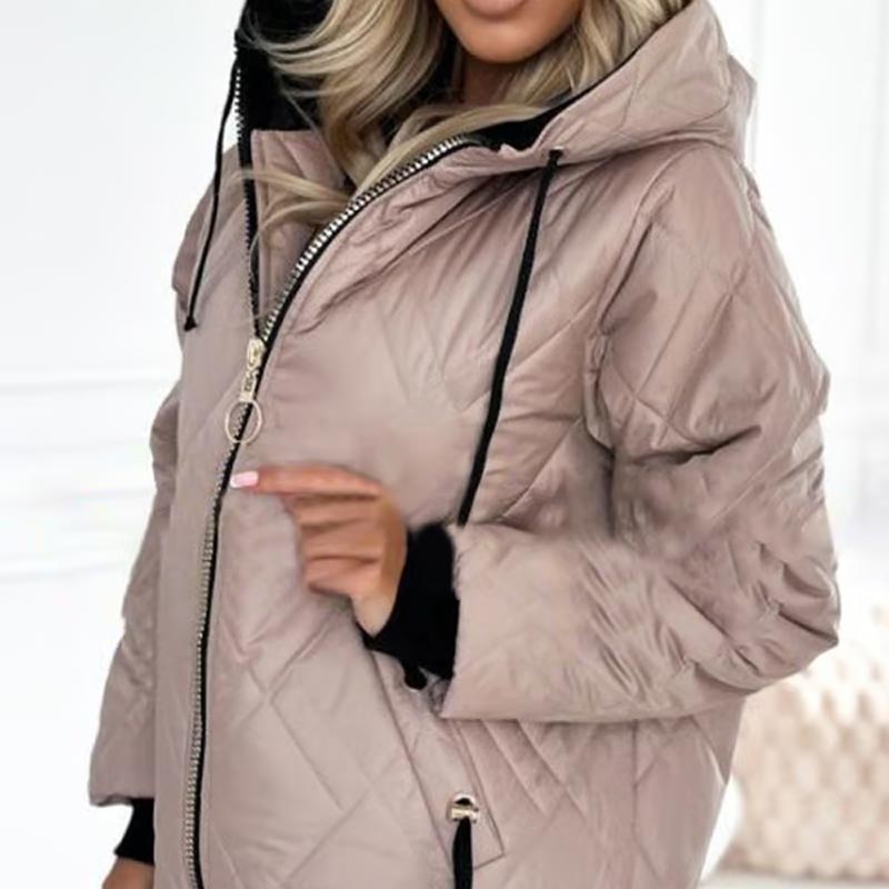 Parka Femme Stylée à Capuche et Fermeture Éclair – Veste Confortable