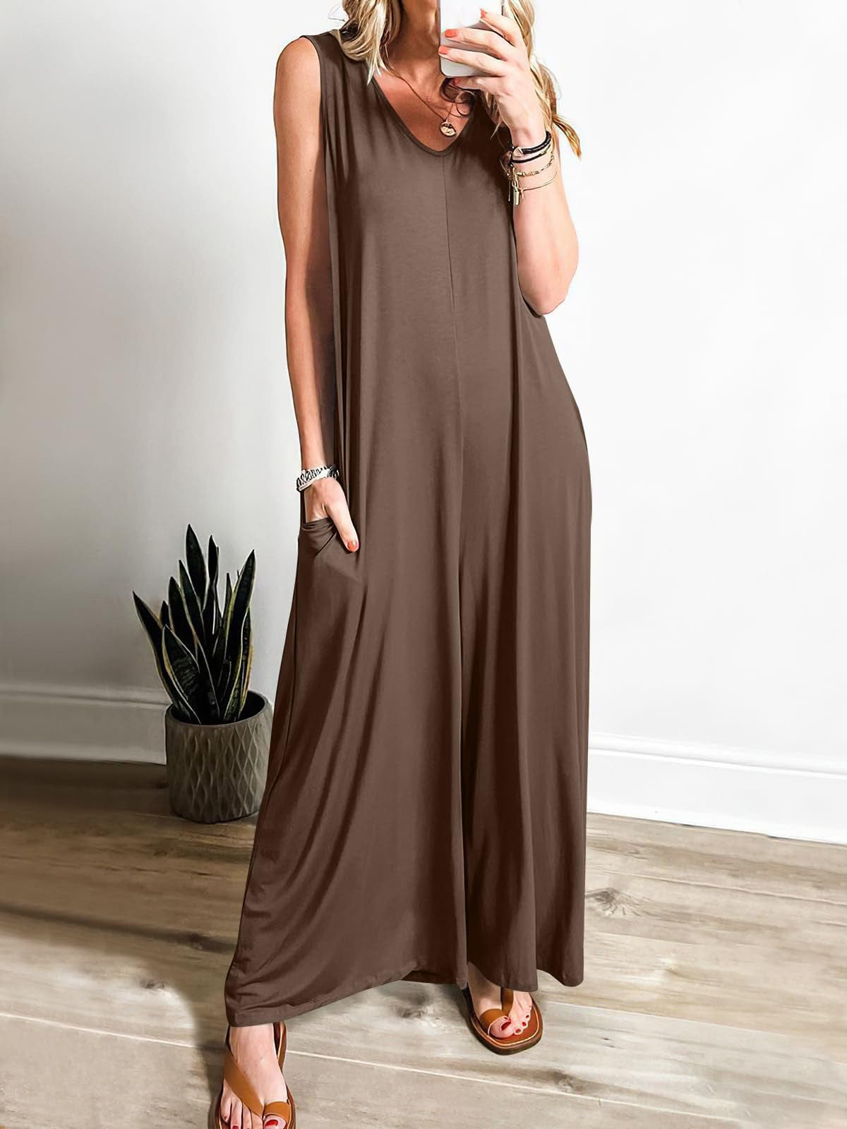 Combinaison femme confortable – Jumpsuit fluide et respirante pour un look chic au quotidien