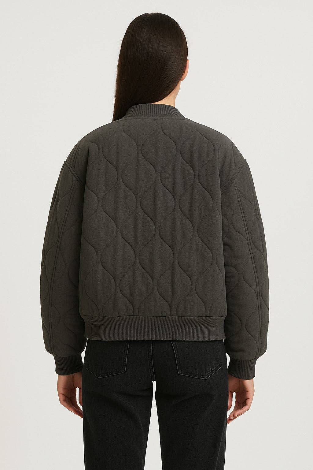 Veste bomber femme coupe décontractée – Vêtement d’extérieur de transition oversized avec fermeture éclair