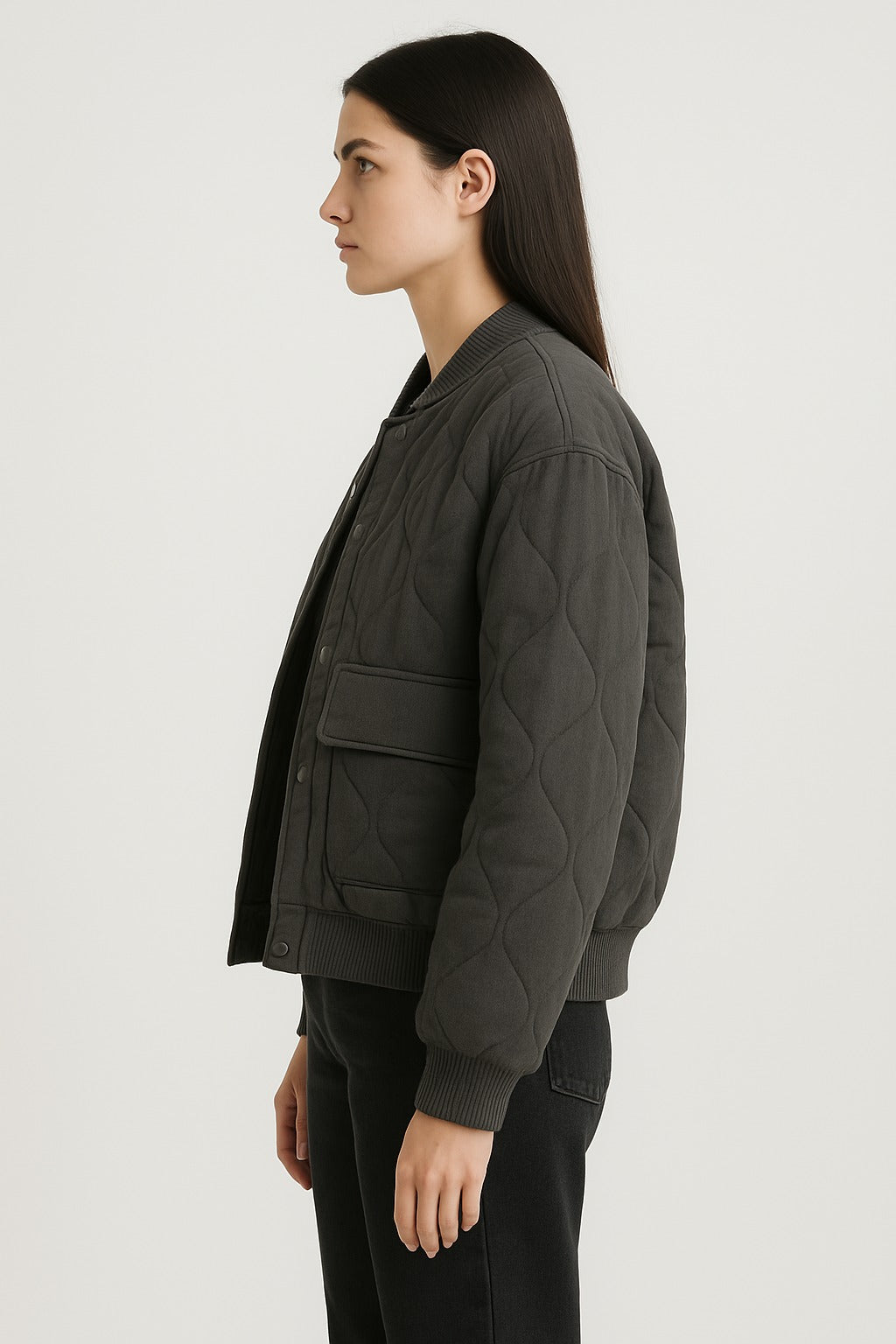 Veste bomber femme coupe décontractée – Vêtement d’extérieur de transition oversized avec fermeture éclair