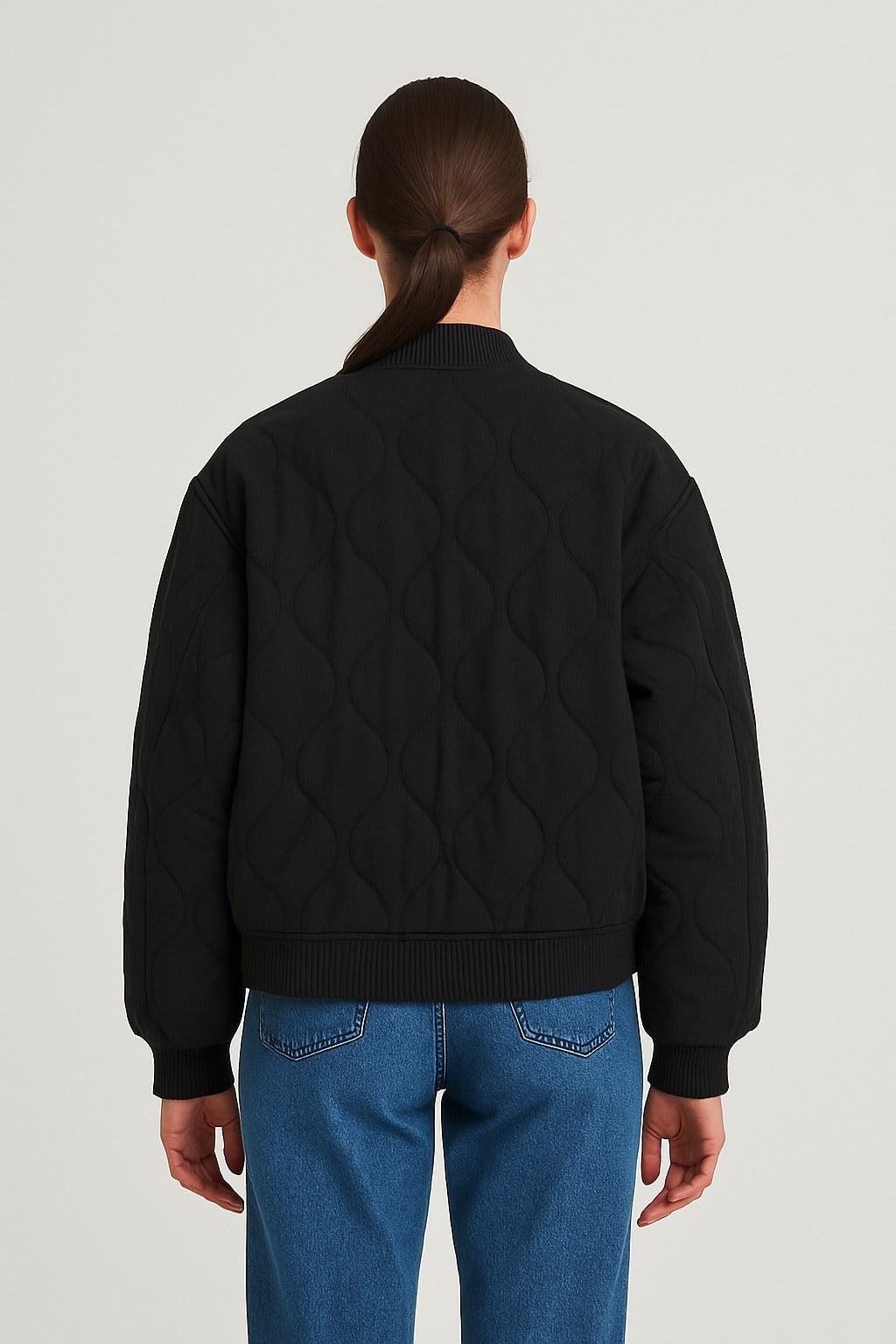 Veste bomber femme coupe décontractée – Vêtement d’extérieur de transition oversized avec fermeture éclair