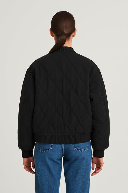 Veste bomber femme coupe décontractée – Vêtement d’extérieur de transition oversized avec fermeture éclair