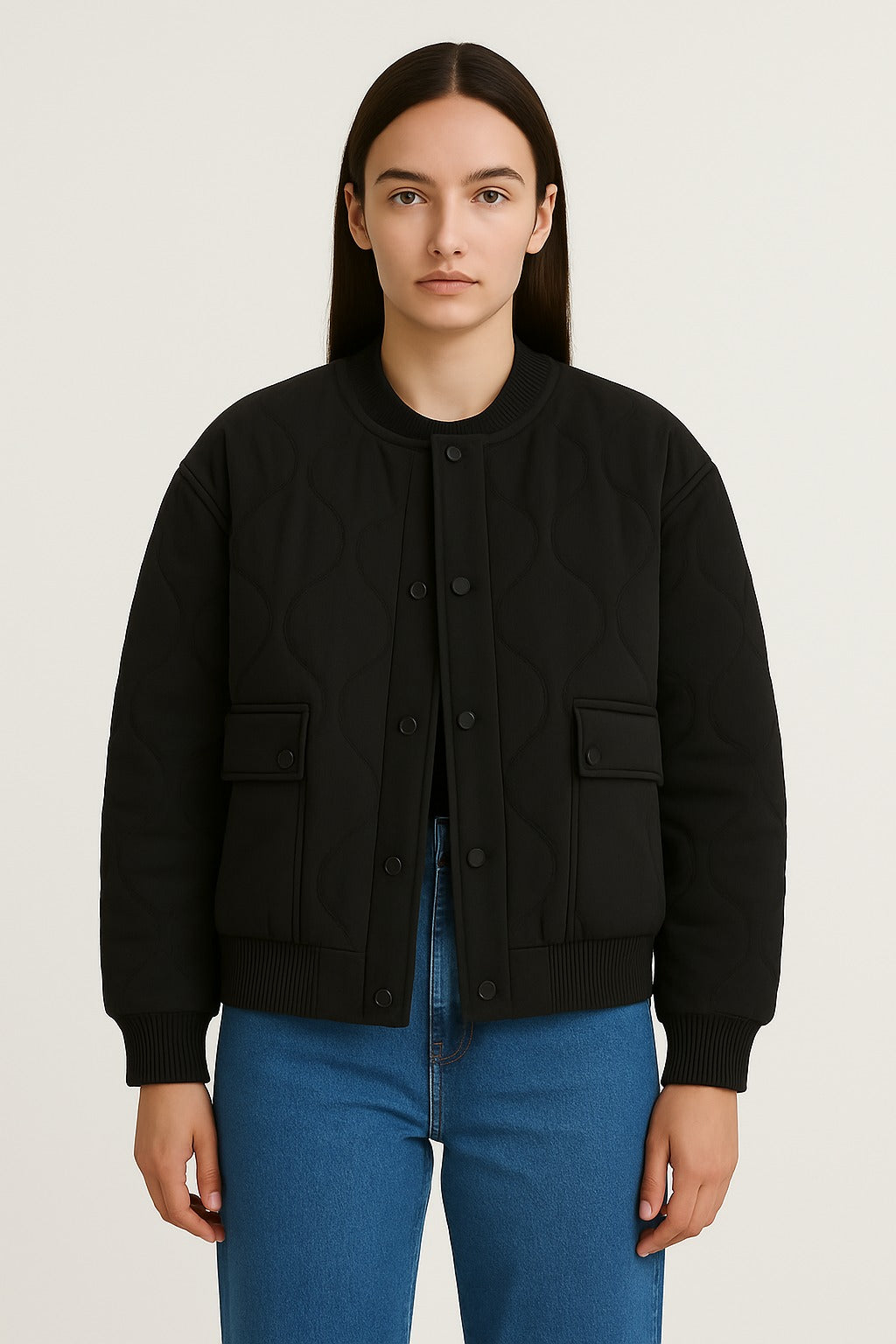 Veste bomber femme coupe décontractée – Vêtement d’extérieur de transition oversized avec fermeture éclair