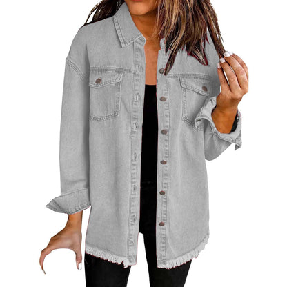 Veste en jean classique pour femme – Un modèle intemporel et décontracté, à boutons, idéal pour les superpositions au quotidien