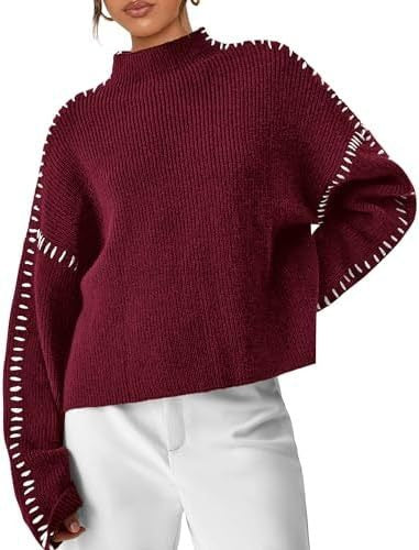 Pull court femme col montant en maille - Moderne et doux