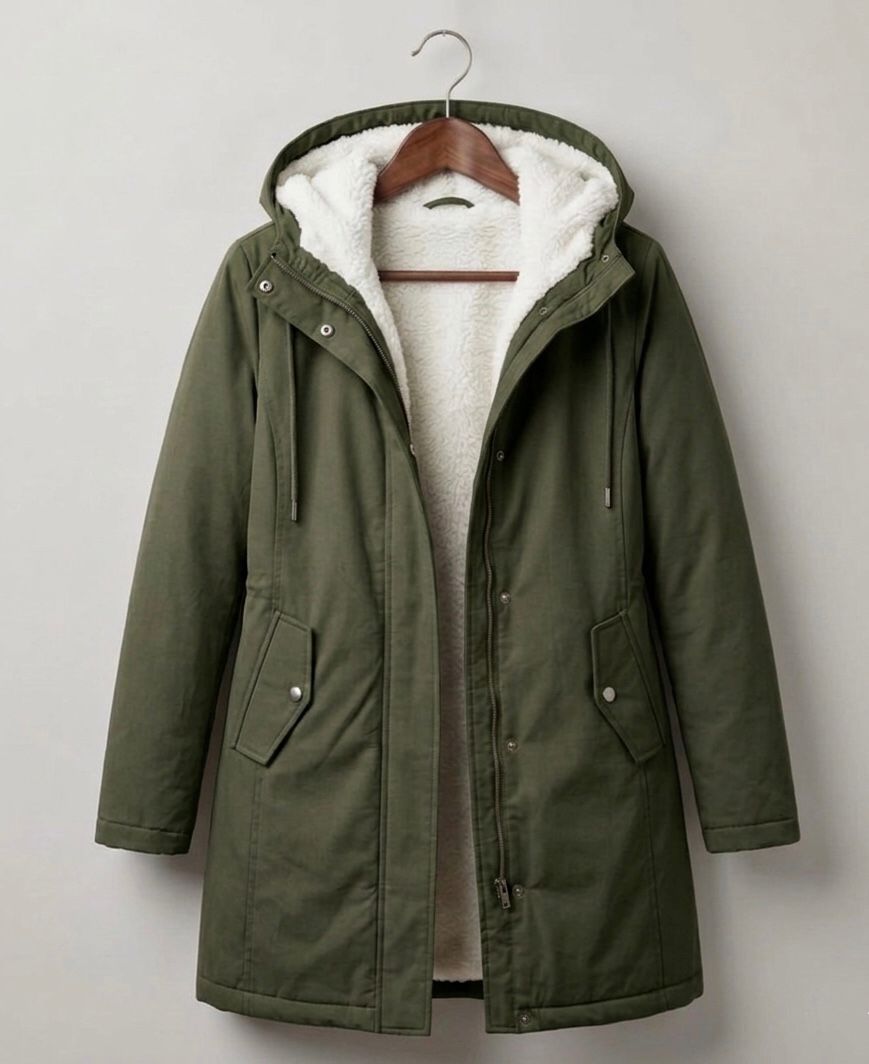 Women's Weather-Resistant Hooded Coat - Warm and Protective