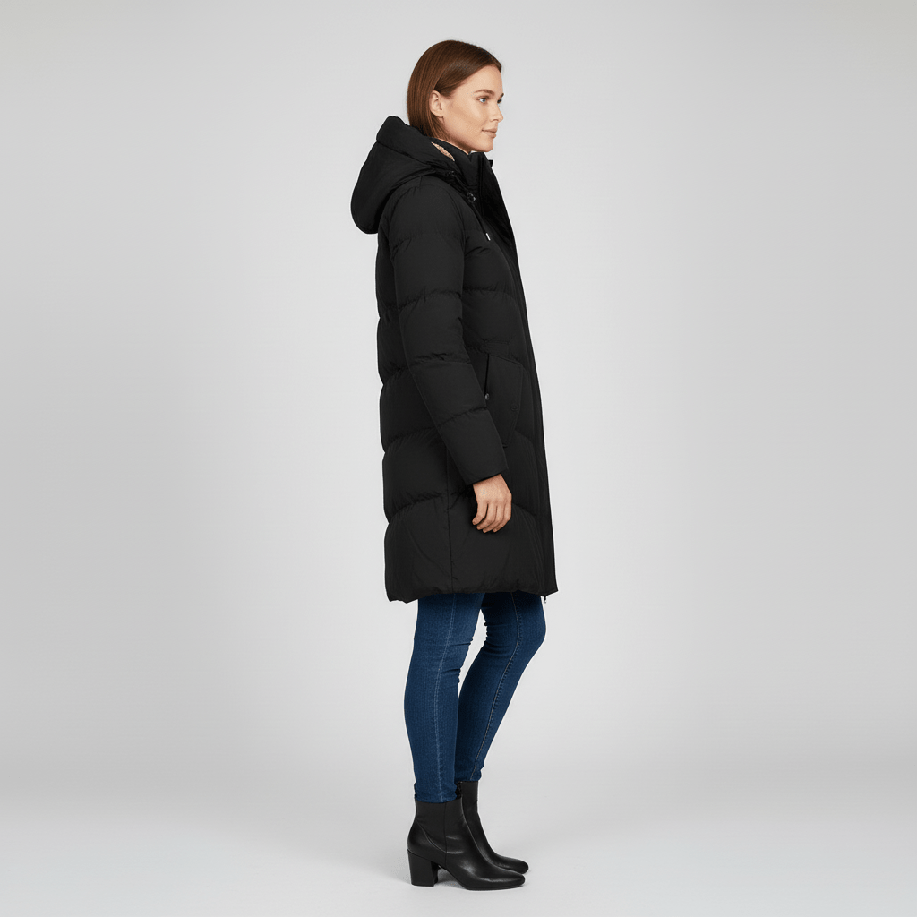 Parka de invierno con capucha para mujer - Cálida y práctica