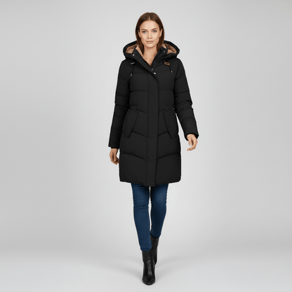 Parka de invierno con capucha para mujer - Cálida y práctica