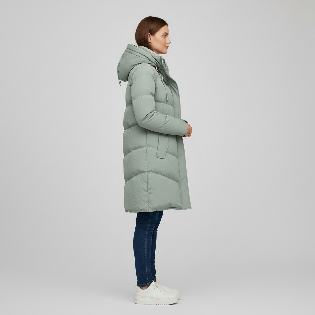 Parka de invierno con capucha para mujer - Cálida y práctica