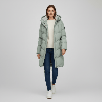 Parka de invierno con capucha para mujer - Cálida y práctica