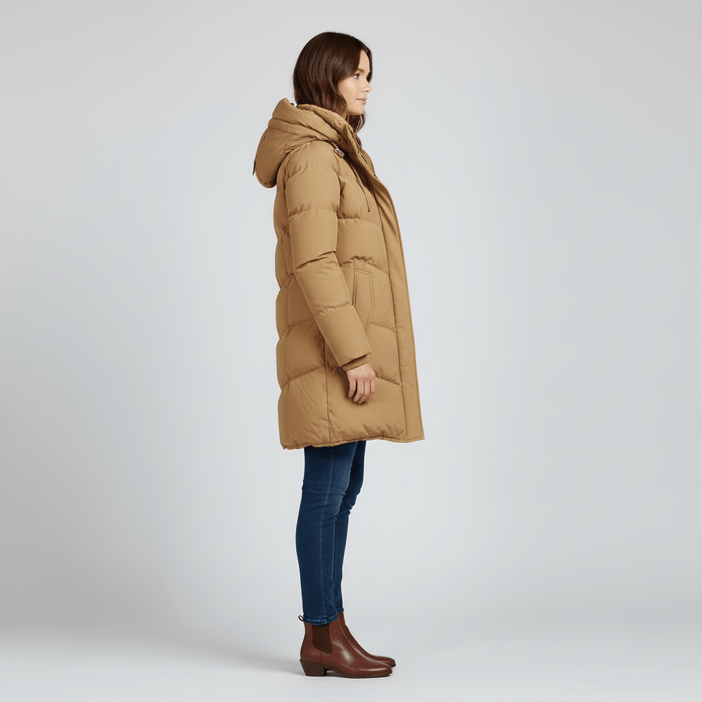 Parka de invierno con capucha para mujer - Cálida y práctica