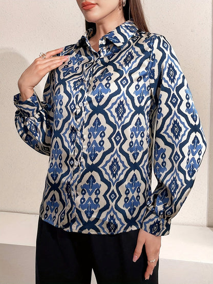 Blusa da donna con stampa grafica - Tessuto leggero e aspetto moderno