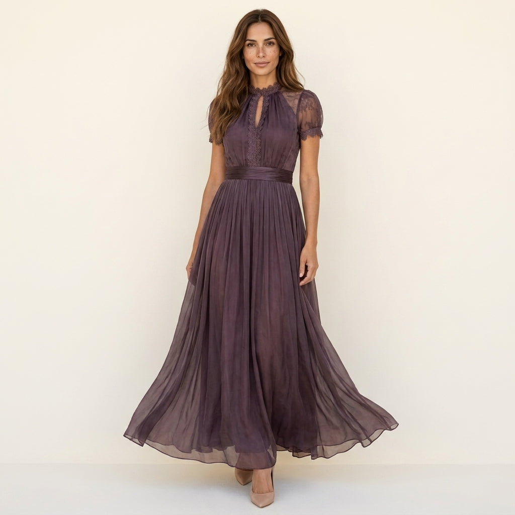Robe longue vintage femme en dentelle - Romantique et elegante