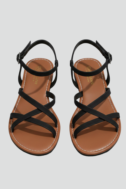 Sandales Plates Femme à Brides Croisées – Sandales Été Ouvertes