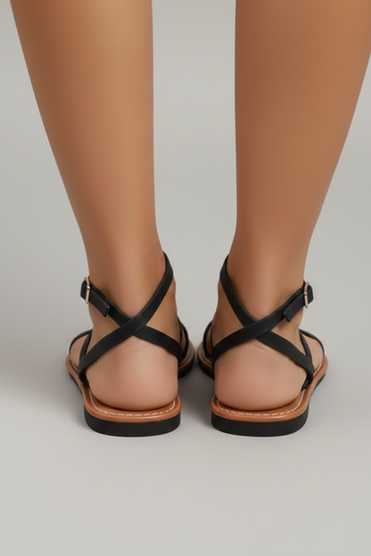 Sandales Plates Femme à Brides Croisées – Sandales Été Ouvertes