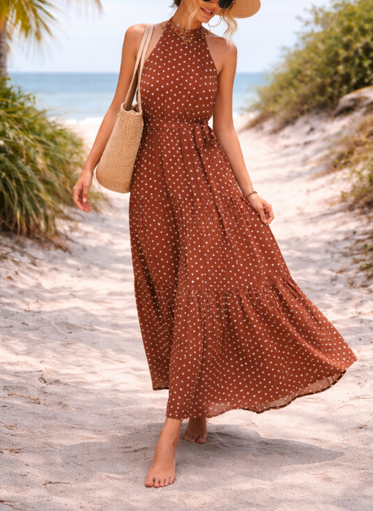 Long polka dot dress for women – Flowing, casual, and chic summer style