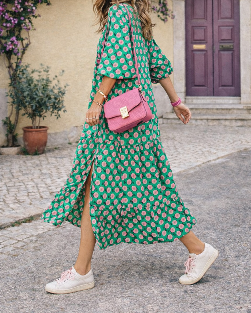 Robe longue à col en V pour femme – Fluide, élégante et décontractée, style festif