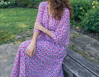 Robe longue à col en V pour femme – Fluide, élégante et décontractée, style festif