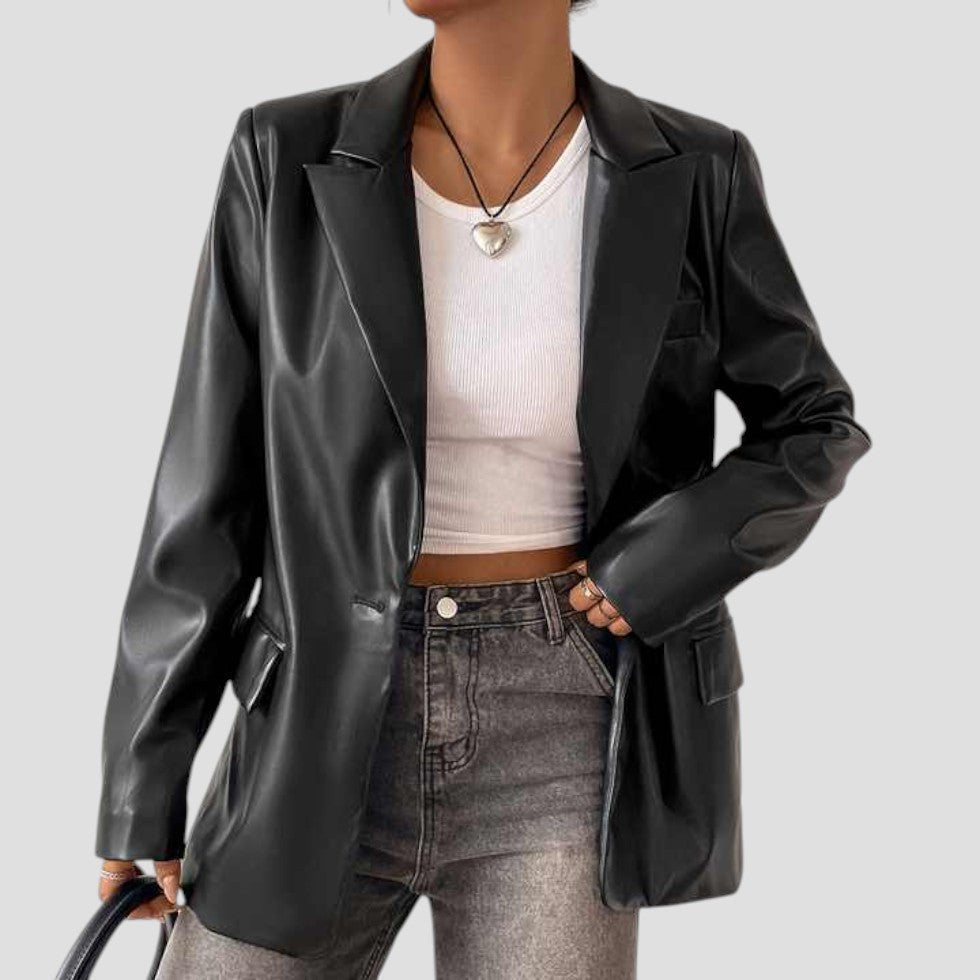 Blazer femenino negro extragrande - Corte cómodo y estilo versátil