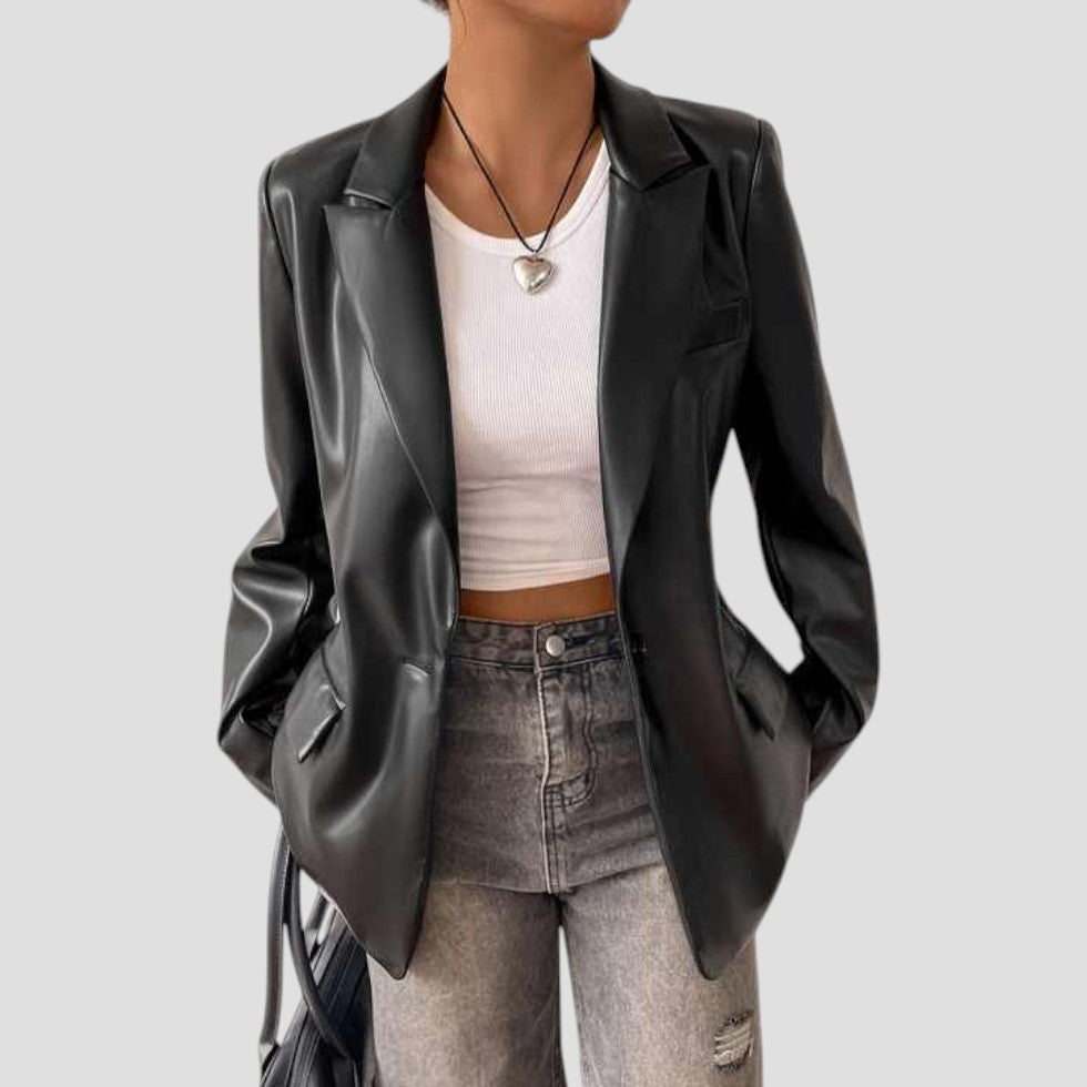 Blazer femenino negro extragrande - Corte cómodo y estilo versátil